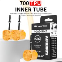 Super Light Gravel Road Mtb Bike Inner Tubes, TPU Bike Inner Tube 700C X 30-45C, Road Bicycle Tire Tubes 45 65mm Valve Length