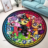 Cartoon My Little-P-Ponys runder Teppich Wohnzimmer Schlafzimmer rutschfester Teppich Fußmatten Home Schlafzimmer Dekor Bereich Teppich Geburtstagsgeschenk