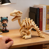 3D Printed Cute Velociraptor Fossil Skeleton Ornament PLA Material Automotive Dashboard Decor Desktop Model