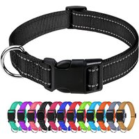 Reflective Nylon Dog Collar Adjustable Quick Release Buckle for Small Medium Large Dogs