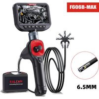 RALCAM Articulating 720° Endoscope 6.5mm Inspection Camera Cameras with 6 LED, IP67 Waterproof 1M Dual Lens for Car Inspections