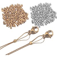 200pcs Dia 1.5 2 2.5 mm Stainless Steel Gold Tube Stopper Spacer Bead Crimp End Beads for Jewelry Making Supplies Wholesale