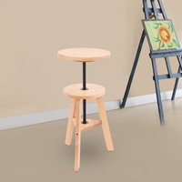 Premium Beech Wood Stool for Drawing, Height-adjustable Painting Stool, 360° Rotation, for Studio, Home, School