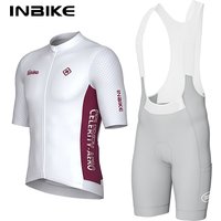 INBIKE Men's Cycling Jersey Set Road Bike Shorts Sleeves Jersey with Pokcets Bib Shorts with Padded MTB Cycling Clothing for Men