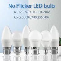 10Pcs LED Bulb E27 E14 B22 Base 5W AC220V 110V Warm White 3000K 4000K 6000K No Flicker Lamp for Home Derec Bedroom Lights