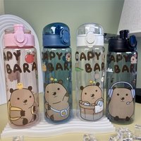 780ml Capybara Transparenter Becher Niedliche Cartoon-Wasserflasche mit Trageriemen Auslaufsicherer Tragbarer Outdoor-Trinkbecher Sportflasche