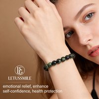 Natural Stone Bracelet New Polar Jade Beaded 6 8 10mm Healing Crystal Reiki Vitality Good Luck Charm Men Women Stackable Jewelry