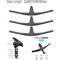 AliExpress NONE Full Carbon Fibre Integrated Cockpit Internal Cable -17° 50mm-90mm MTB Carbon Handlebar For MTB XC 4 color Logo