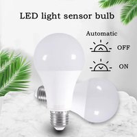 LED Light Control Sensor E27 Light Bulb 15W 12W 9W 7W 5W AC85-265V Day Night Light Auto ON OFF Patio Porch Smart Lamp for Garden