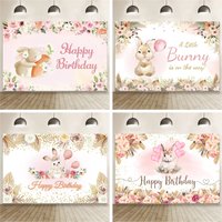 Birthday Princess's 1st Birthday Party Photo Background Baby Shower Pink Rabbit Photography Background Studio Props