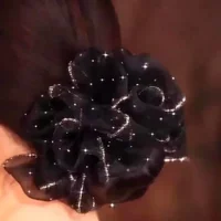 Large Hair Band High Elastic Headband Flower Elegant Golden Starry Sky Hair Volume Bubble Headband for Women