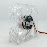 A8025-18CB-5BN-L1 80 mm x 25 mm LED Cooling Fan, 12 V, 1800 RPM, Transparent Blue Light, Speed Measurement Function