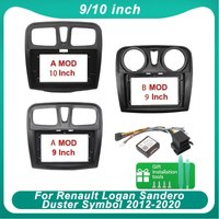 For Renault Logan Sandero Duster Symbol 2012-2020 9/10 Inch Car Frame Fascia Adapter Android Radio Dash Fitting Panel Kit