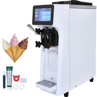 VEVOR Commerciële Ijsmachine 10,6 QT/H Opbrengst 1000W Enkele Smaak Aanrecht Soft Serve Ijs Maker 4L Hopper Cilinder