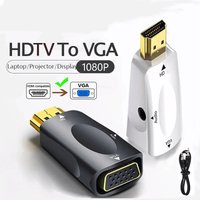 HDMI-compatible to VGA Cable Converter Male To Famale Converter Adapter With 3.5mm AUX Jack 1080P For PC Laptop Tablet Projector
