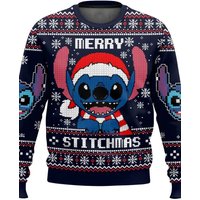 2026 Disney Men's Christmas Ugly Sweater 3D Printed Oversized Pullover New Men's Sweater Fashion New Men's Pullover Stitch Hallo