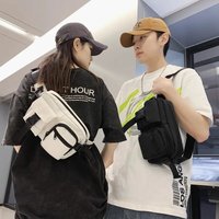 Minimalist Fanny Pack Multi-Pocket Black Men's Handsome Chest Bag Large Capacity Multi-pocket Crossbody Bag Mobile Phone Summe