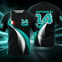 Kimi Antonelli 14 Driver Fans Jersey Men's Women's Summer Sports Oversize T-shirt Breathable Quick Drying Streetwear Clothing