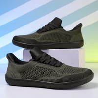 Wide Toe Men Shoes Breathable Knitted Mesh Comfortable Barefoot Casual Versatile Soft Sole Wide Last Shoes Walking Shoe Sneakers