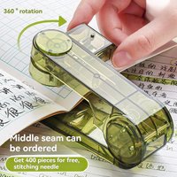 Acrylic Transparent Heavy-Duty Stapler 360-Degree Rotary Multi-Functional Long Stapler for School And Office Use