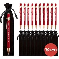 30Sets Customizable Ballpoint Pens with Rubber Soft Touch Personalized Advertising Promotional Gifts Hotel Conference Supplies
