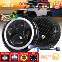 CO LICHT 7 "LED Auto Motorrad Scheinwerfer H4 Moto Halo Winkel Augen Scheinwerfer 12V 24V Für Lada Niva städtischen OffRoad 4x4 suzuki samurai