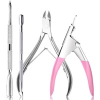 4Pcs Manicure Tools Kit Professional Nail Clipper with Cuticle Pusher Nail Cuticle Nipper for Dead Skin Remover Kit