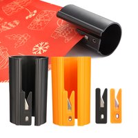 1PC HORN Sliding Wrapping Paper Cutter - Easy-Glide Gift Wrap Trimmer for Christmas & Birthdays, Durable ABS,, Orange/Black