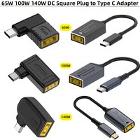 65W 100W 140W USB C Power Adapter PD Converter Type C Male to Square Female DC Plug Fast Charging Cable for Lenovo Charger