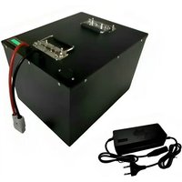 60V Waterproof 100Ah Li-ion Battery with BMS for Scooter Forklift Sweeper Sightseeing Car AGV + 10A Charger