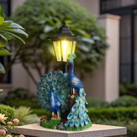 Solar Statue Resin Bird Lighting Sculpture Solar Statues for Yard and Garden for Lawn Park Pathway Patio Balcony Outside Spring
