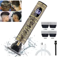 T9 Electric Hair Clipper for Men Professional Barber Shaver Beard Trimmer with Dragon Buddha Design Body Hair Cutting Machine