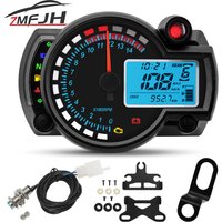 Universal Moto Dashboard LCD Digital Motorcycle Odometer Speedometer Meter Instrument Adjustable 0- 299 KM/H 7colors Backlight