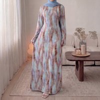 Muslim Print Dress Women Eid Abaya Party Dresses Islam Vestidos Jalabiya Kaftan Arab Long Robe Ramadan Morocco Dubai Abayas