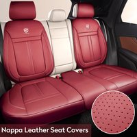 PU Leather Car Seat Cover Full Set 360°Surrounded Bottom Adjustable Back Seat Pad Waterproof Front Seat Cushion Car Accessories