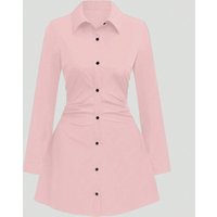 Autumn New Arrivals Plus Size Women's Casual Slimming Waist-Defining Long-Sleeved Shirt Dress For Everyday Wear and Office