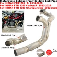 Motorcycle Exhaust Escape System Titanium Alloy Front Link Pipe For INDIAN FTR1200 S FTR 1200 Carbon R Championship 2018 - 2025