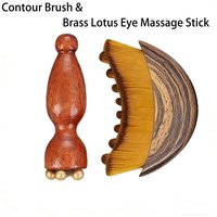 Contour Brush Lymphatic Contour Facial Brush Copper Lotus Eye Massage Stick Household Facial Eye Meridian Pressing Massage Tools