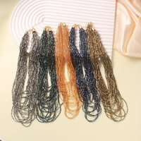 Multi-layered Handmade Seed Beads Waterfall Shaped Tassels Necklaces for Women Boho Jewelry Holiday Party Gifts