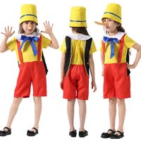 Halloween long nosed Pinocchio children's cosplay costume Pinocchio cosplay costume performance costume role-playing costume