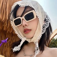Triangle scarf for women in summer, thin design with sun protection, lace headscarf, French thin design, breathable, versatile h