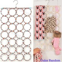 1Pcs Durable Rattan Weave Scarf Hanger Foldable 6/9/12/16/20/28 Ring Scarves Holder Iron Display Rack Wardrobe Storage Holder
