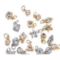 10 pièces/lot alliage or argent couleur strass coeurs breloques pour boucles d'oreilles colliers bricolage amour breloques fabrication de bijoux accessoires