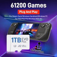 Game Card For Steam Deck/Win Handheld&PC With 61200+Retro Games For PS3/PS2/PS1/PSP/SNES/NES/N64 Plug&Play Gaming Memory Card