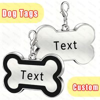 1Pcs Pet ID Tag Personalized Free Engraved Keychain for Cat Puppy Dog Tag Pendant Keyring Bone Paw Bone Pet Accessories