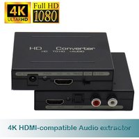 4K HDMI-Compatible Audio Extractor HDMI-Compatible to Optical Toslink Spdif R/L RCA Analog Video Adapter splitter