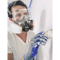 26in1 6200 Half Face Gas Mask Respirator with Anti-Fog Safety Glasses Multi-Filter Protection for Painting And Welding