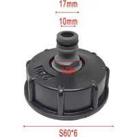 IBC Water Tank Faucet Plastic 60mm Coarse Thread Adapter For 1000L Container With Threaded Cap Hole And Hose Connection