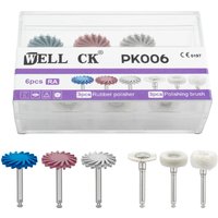 6pcs/Set Dental Rubber Polisher Composite Flat dental resin pulers Diamond System RA Disc 14mm dental supplies