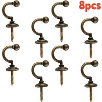 8pcs Wall-Mounted Curtain Holder Window Tassel Rack Clothes Coat Towel Rack Durable Home Decorative Hooks